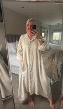 Load image into Gallery viewer, The striped linen shirt dress with pockets
