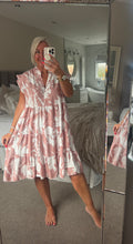 Load image into Gallery viewer, The Botanical frill sleeve smock dress
