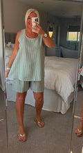 Load image into Gallery viewer, The linen look striped shorts set with pockets
