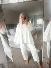 Load image into Gallery viewer, The Gabrielle luxe jersey dip hem exposed seam tracksuit
