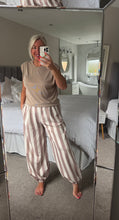 Load image into Gallery viewer, The Ibiza striped co-ord with ribbed shoulder pad tee
