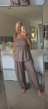 Load image into Gallery viewer, The gingham shirred trouser suit in chocolate
