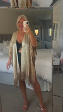 Load image into Gallery viewer, The Bora Bora tassel shimmer cape beach cover up
