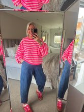 Load image into Gallery viewer, The balloon sleeve striped sweat
