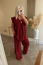 Load image into Gallery viewer, The saints button frill chiffon trouser suit
