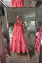 Load image into Gallery viewer, The Georgie gingham tiered dress with tie neck detail
