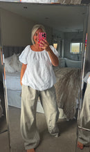 Load image into Gallery viewer, The Ibiza broaderie anglais cotton puff hem top
