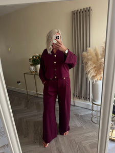 The Luxe jersey gold button tracksuit