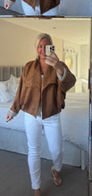 Load image into Gallery viewer, The faux suede boxy waterfall jacket
