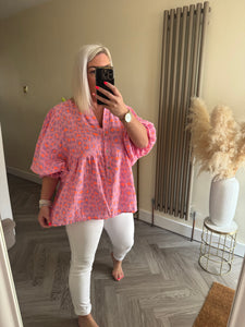 The cotton smock tops in animal print & daisy stripe