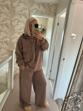 Load image into Gallery viewer, The luxe wide leg tracksuit with animal print detailing
