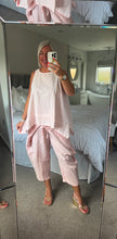 Load image into Gallery viewer, The Palma cotton linen mix trouser suit with tie front trouser
