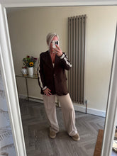 Load image into Gallery viewer, The Luxe jersey blazer with striped sleeve &amp; cuff detail
