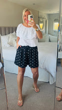 Load image into Gallery viewer, The Elasticated waist polka dot chiffon shorts with pockets
