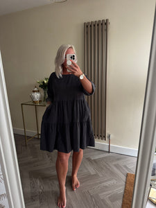 The tiered cord smock dress with pockets