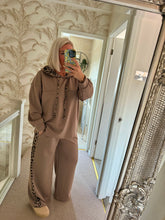 Load image into Gallery viewer, The luxe wide leg tracksuit with animal print detailing
