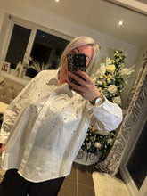Load image into Gallery viewer, The zeta Otto 100% cotton diamanté shirt
