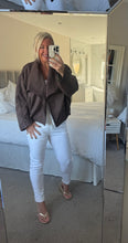 Load image into Gallery viewer, The faux suede boxy waterfall jacket
