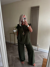 Load image into Gallery viewer, SALE The saints chiffon frill trouser suit with separate necklace (no returning sale items)
