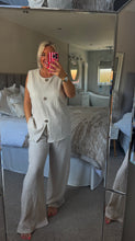 Load image into Gallery viewer, The gold button crinkle trouser suit
