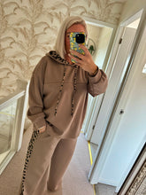 Load image into Gallery viewer, The luxe wide leg tracksuit with animal print detailing
