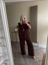 Load image into Gallery viewer, SALE The saints chiffon frill trouser suit with separate necklace (no returning sale items)
