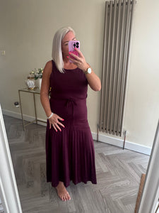 SALE The jersey tie waist pleated hem dress ( No return on sale items)