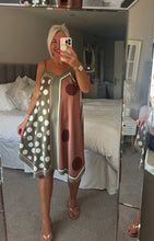 Load image into Gallery viewer, The satin spot strappy dress midi length
