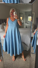 Load image into Gallery viewer, The Striped chambray swing dress
