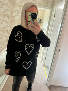 The supersoft sparkle heart with pearl detail jumper