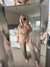 Load image into Gallery viewer, The Gabrielle luxe jersey drape exposed seam tracksuit
