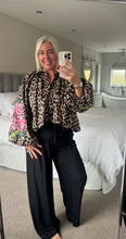 Load image into Gallery viewer, The zeta Otto animal print embroidered sleeve cropped shirt/jacket
