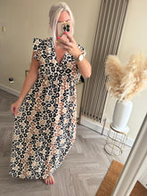 Load image into Gallery viewer, The tie back animal print frill sleeve dress
