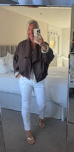 Load image into Gallery viewer, The faux suede boxy waterfall jacket
