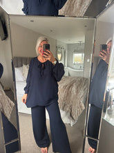 Load image into Gallery viewer, The chiffon trouser suit with tie detail
