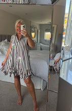 Load image into Gallery viewer, The zeta Otto striped shirt dress with embroidered detailing
