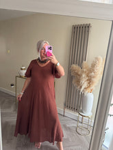 Load image into Gallery viewer, SALE The saints frill sleeve crinkle dress (NO RETURN OR EXCHANGE)
