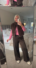 Load image into Gallery viewer, The Olivia reversible faux fur zip up gillet with pockets
