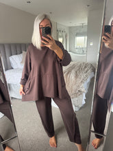 Load image into Gallery viewer, The Gabrielle luxe jersey dip hem exposed seam tracksuit
