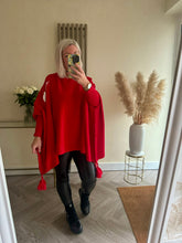 Load image into Gallery viewer, The sparkle poncho style jumper with tassels
