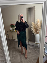 Load image into Gallery viewer, The Tiggy Rouched velour sequin skirt
