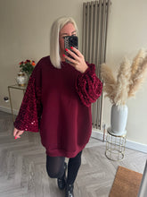 Load image into Gallery viewer, The Tiggy jersey sequin sleeve sweat/dress

