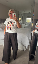 Load image into Gallery viewer, The Chocolate stripe cotton crab tee
