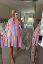 Load image into Gallery viewer, The Ibiza 100% cotton Aztec smock dress
