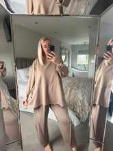 Load image into Gallery viewer, The Gabrielle luxe jersey dip hem exposed seam tracksuit
