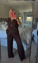 Load image into Gallery viewer, The gold button crinkle trouser suit

