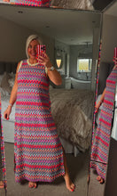 Load image into Gallery viewer, The Ibiza neon gold trim crochet dress
