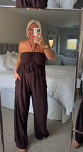 Load image into Gallery viewer, The Ibiza peplum halter neck jumpsuit with pockets
