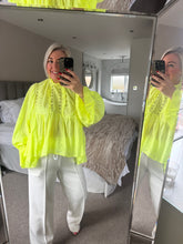 Load image into Gallery viewer, The neon frill blouse
