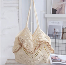 Load image into Gallery viewer, The Bora Bora crochet frill beach bag

